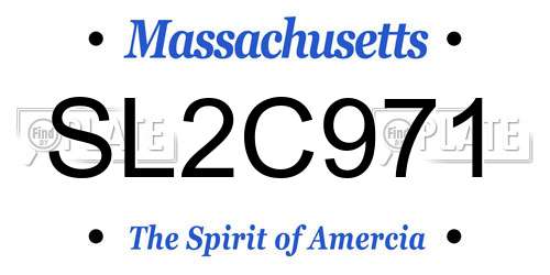 SL2C971 Massachusetts License Plate