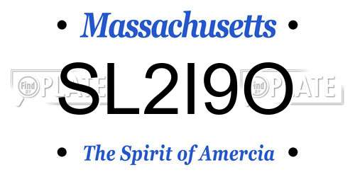 SL2I9O Massachusetts License Plate