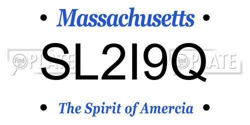 SL2I9Q Massachusetts License Plate
