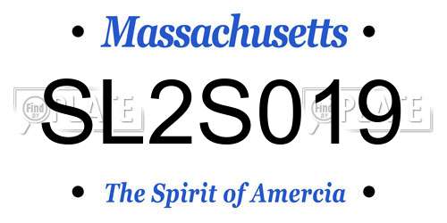 SL2S019 Massachusetts License Plate