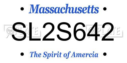 SL2S642 Massachusetts License Plate