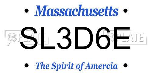 SL3D6E Massachusetts License Plate