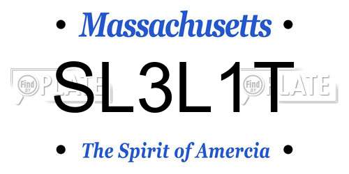 SL3L1T Massachusetts License Plate