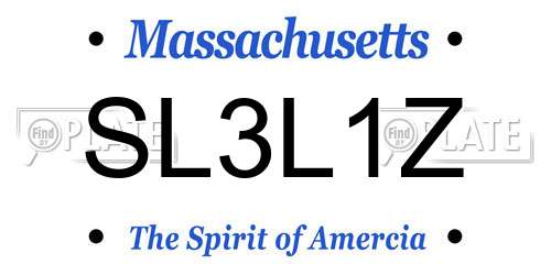 SL3L1Z Massachusetts License Plate