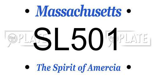 SL501 Massachusetts License Plate