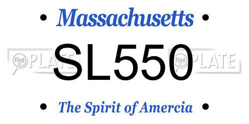 SL550 Massachusetts License Plate