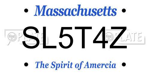 SL5T4Z Massachusetts License Plate