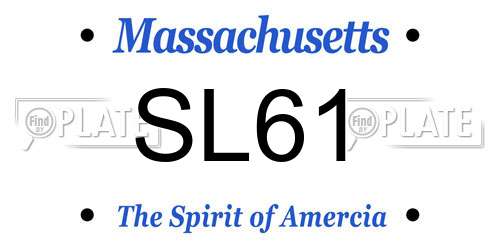 SL61 Massachusetts License Plate