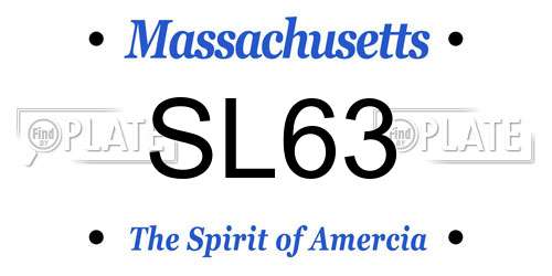 SL63 Massachusetts License Plate