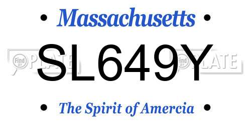 SL649Y Massachusetts License Plate