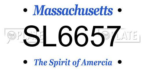 SL6657 Massachusetts License Plate