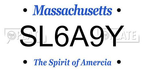 SL6A9Y Massachusetts License Plate