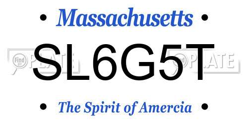 SL6G5T Massachusetts License Plate