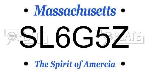 SL6G5Z Massachusetts License Plate