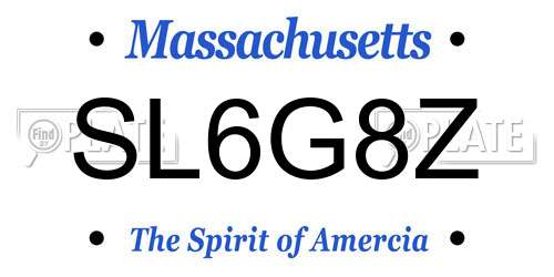 SL6G8Z Massachusetts License Plate
