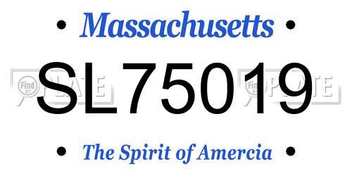 SL75019 Massachusetts License Plate