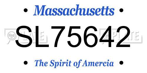 SL75642 Massachusetts License Plate