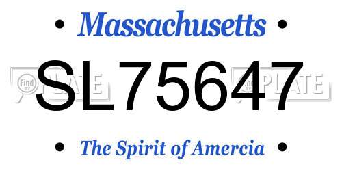 SL75647 Massachusetts License Plate