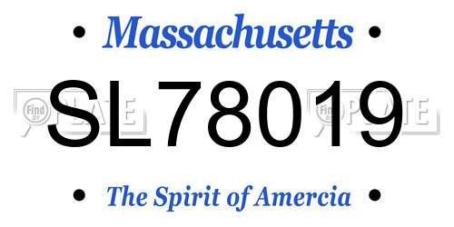 SL78019 Massachusetts License Plate