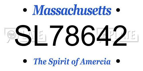 SL78642 Massachusetts License Plate