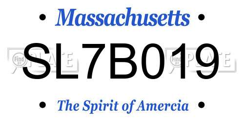 SL7B019 Massachusetts License Plate