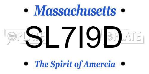 SL7I9D Massachusetts License Plate