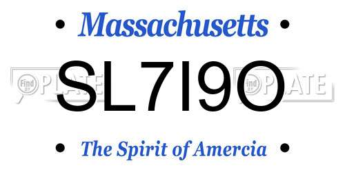 SL7I9O Massachusetts License Plate