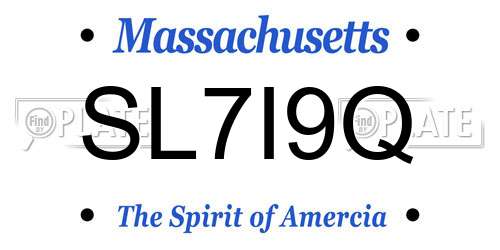 SL7I9Q Massachusetts License Plate