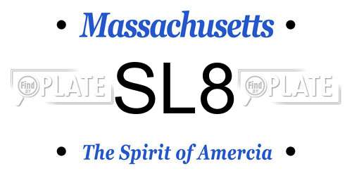 SL8 Massachusetts License Plate