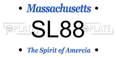 SL88 Massachusetts License Plate