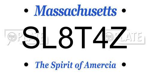 SL8T4Z Massachusetts License Plate