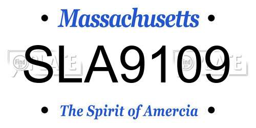 SLA9109 Massachusetts License Plate