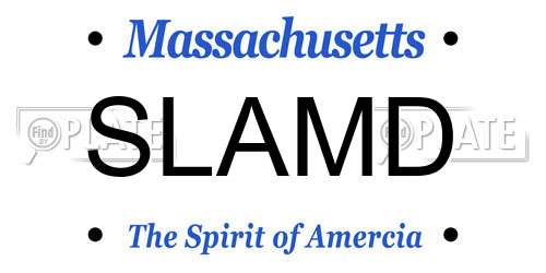 SLAMD Massachusetts License Plate