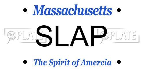 SLAP Massachusetts License Plate