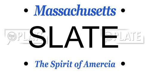 SLATE Massachusetts License Plate