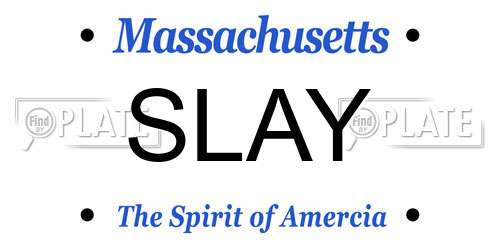 SLAY Massachusetts License Plate