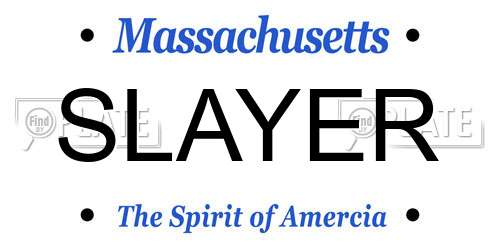 SLAYER Massachusetts License Plate