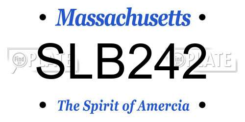 SLB242 Massachusetts License Plate
