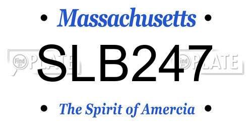 SLB247 Massachusetts License Plate