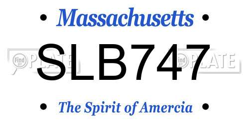 SLB747 Massachusetts License Plate