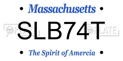SLB74T Massachusetts License Plate