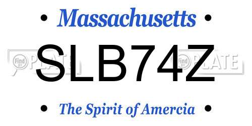 SLB74Z Massachusetts License Plate