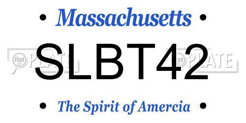 SLBT42 Massachusetts License Plate