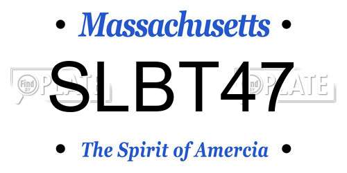 SLBT47 Massachusetts License Plate