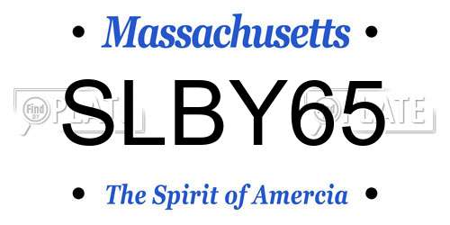 SLBY65 Massachusetts License Plate