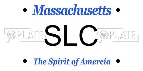SLC Massachusetts License Plate