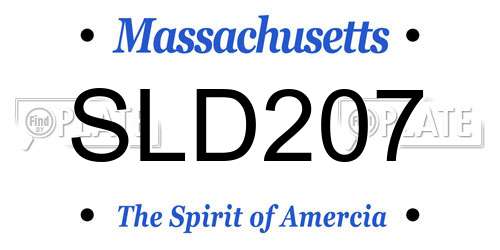 SLD207 Massachusetts License Plate