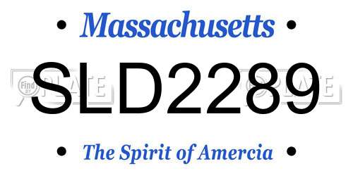 SLD2289 Massachusetts License Plate