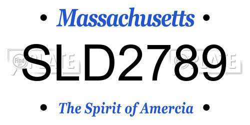 SLD2789 Massachusetts License Plate