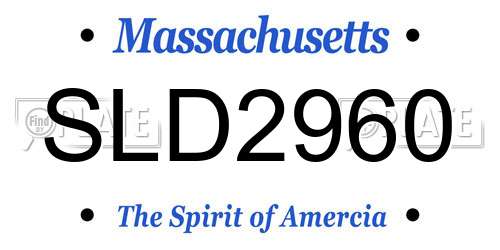 SLD2960 Massachusetts License Plate
